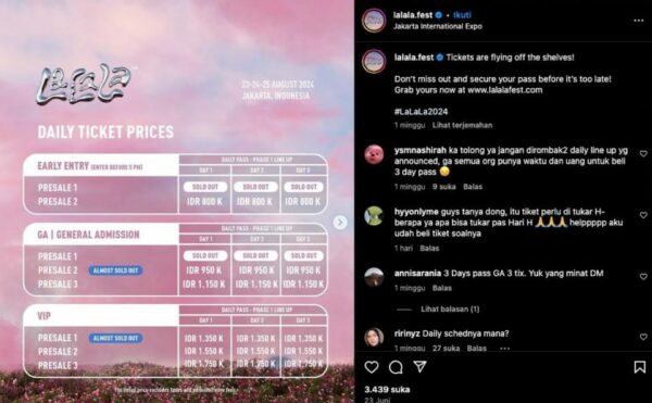 Harga dan Jadwal Lalala Fest