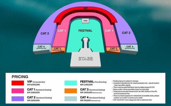 Panggung dan Tiket Konser Dua Lipa di Jakarta