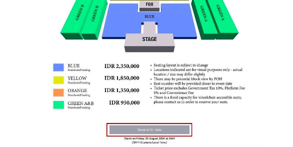 Denah dan Harga Tiket Konser Fujii Kaze 