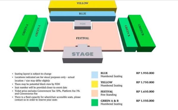 Panggung dan harga tiket konser Cigarettes after sex