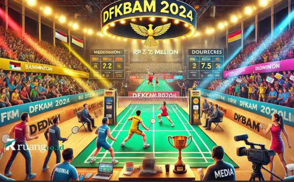 Trofi kejuaraan bulutangkis DFKBAM 2024 dengan hadiah utama Rp 7,5 juta