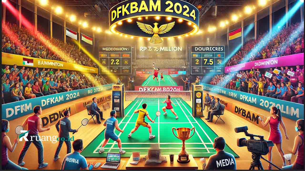 Trofi kejuaraan bulutangkis DFKBAM 2024 dengan hadiah utama Rp 7,5 juta