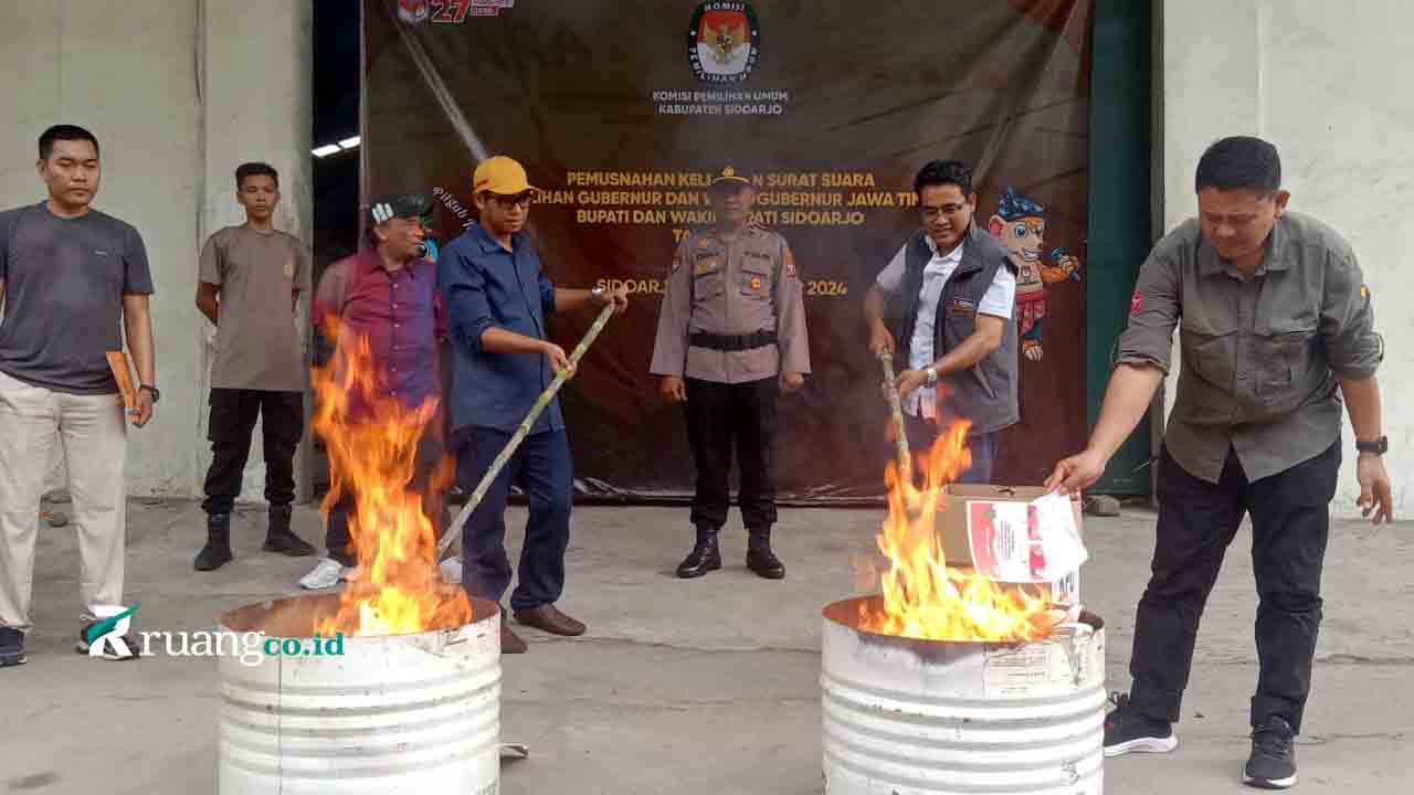 KPU Sidoarjo pemusnahan surat suara