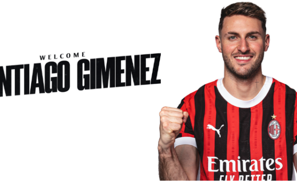 Santiago Gimenez resmi diperkenalkan sebagai pemain AC Milan. (c) AC Milan Official