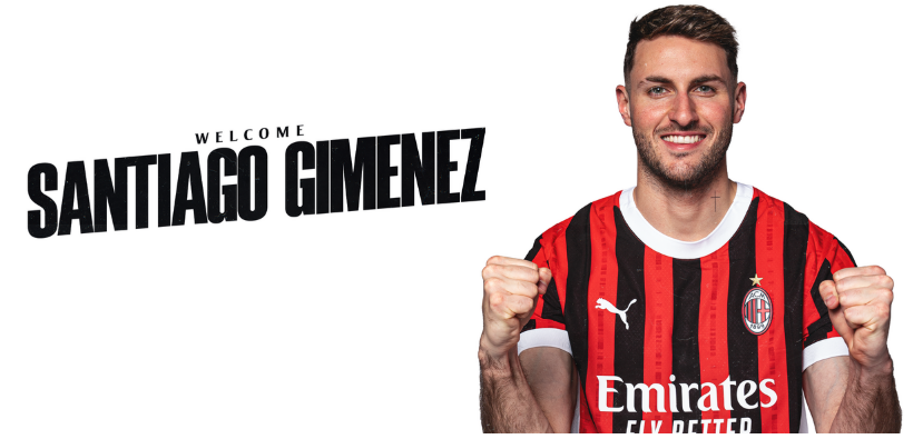 Santiago Gimenez resmi diperkenalkan sebagai pemain AC Milan. (c) AC Milan Official