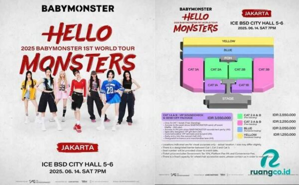 Harga tiket dan seat plan Konser BABYMONSTER