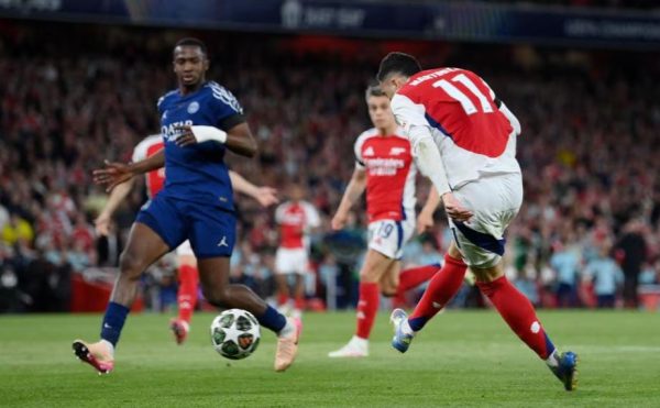 Pemain PSG ketika menghadapi Arsenal di Emirates Stadium. (Dok. UEFA)