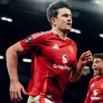 Harry Maguire merayakan gol penentu kemenangan Manchester United atas Lyon di Liga Europa (Doc, Official ManUtd)