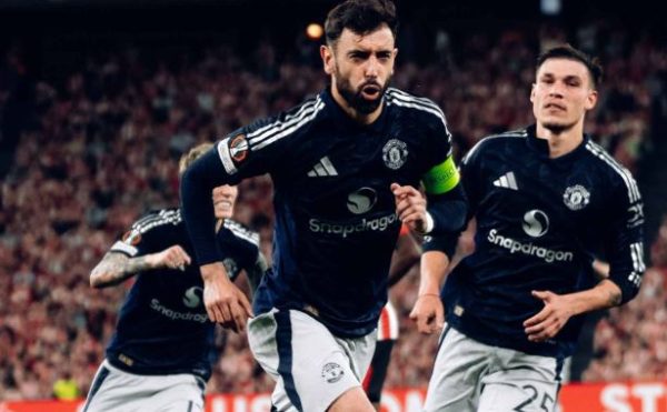 Pemain Manchester United merayakan gol di laga Liga Europa melawan Athletic Club (Dok. Official ManUtd)