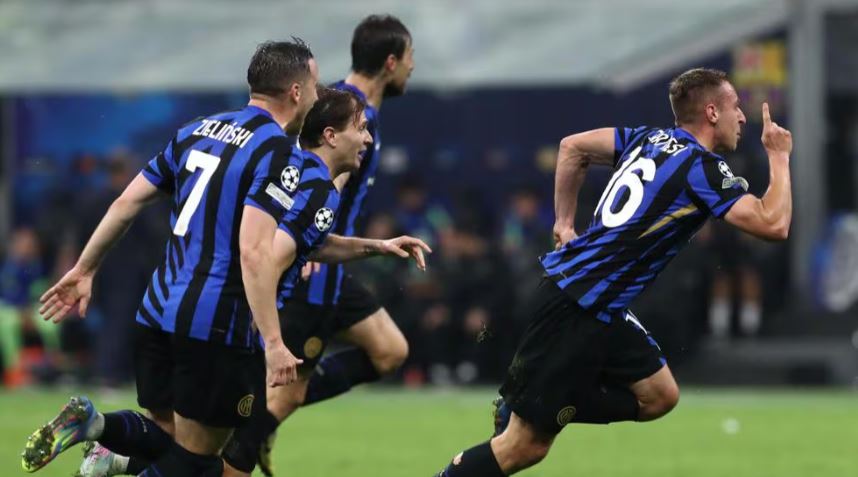 Pemain Inter Milan merayakan kemenangan dan Lolos Final Liga Champions 2025 (Dok. UEFA)