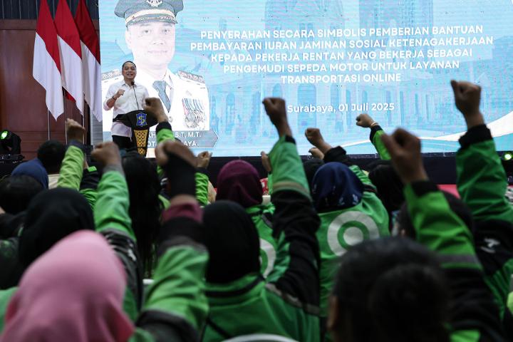 BPJS Ketenagakerjaan Gratis Ojol Surabaya