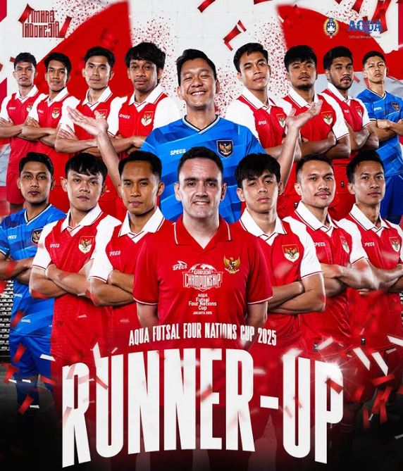Timnas Futsal Indonesia Harus Puas Sebagai Runner-Up di Four Nations Cup 2025. (c) @kitagaruda