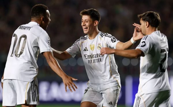 Pemain Real Madrid Merayakan Kemenangan di Pertandingan Liga Champions Matchday Kedua 1 Oktober 2025. (c) Official Real Madrid