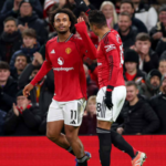 Joshua Zirkzee merayakan gol Manchester United saat menghadapi Wolves di Old Trafford. (Pho : @officialManUtd)