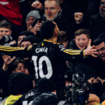 Matheus Cunha merayakan gol kemenangan Manchester United ke gawang Arsenal di Emirates Stadium (Dok. Official ManUtd)