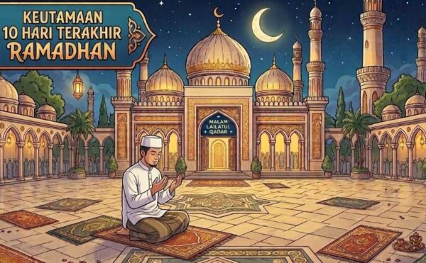 Ilustrasi umat Islam beribadah pada 10 hari terakhir Ramadhan mencari malam Lailatul Qadar