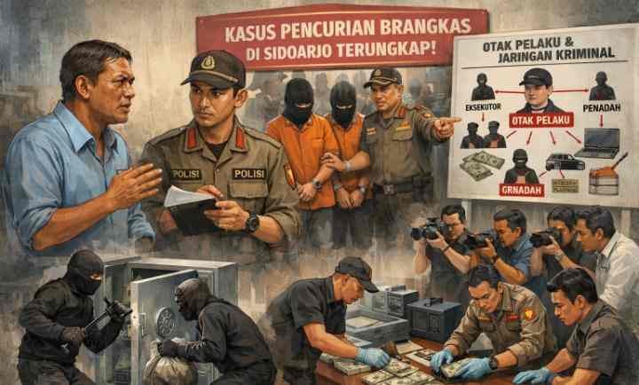 Pelaku Bobol Brankas Sidoarjo