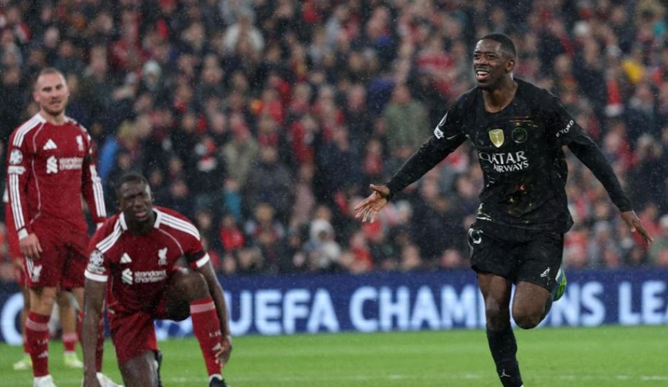 Selebrasi pemain PSG Ousmane Dembélé setelah Mencetak Gol dan lolos semifinal Liga Champions 2026 (Photo : UEFA)
