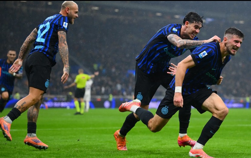 Pemain Inter Milan merayakan gol saat memastikan gelar juara Serie A 2025/2026 (Fptp: Official Inter Milan)