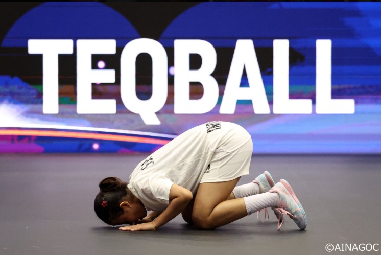 Sumaya atlet teqball Indonesia meraih medali perak Asian Games 2026 (Photo : AINAGOC)
