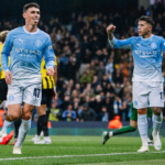 Phil Foden merayakan gol saat Manchester City mengalahkan AEK Athens 5-1 di Liga Champions