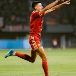 Selebrasi pemain Persija Jakarta pada pertandingan BRI Super League (Foto: X Persija via RMJabar)